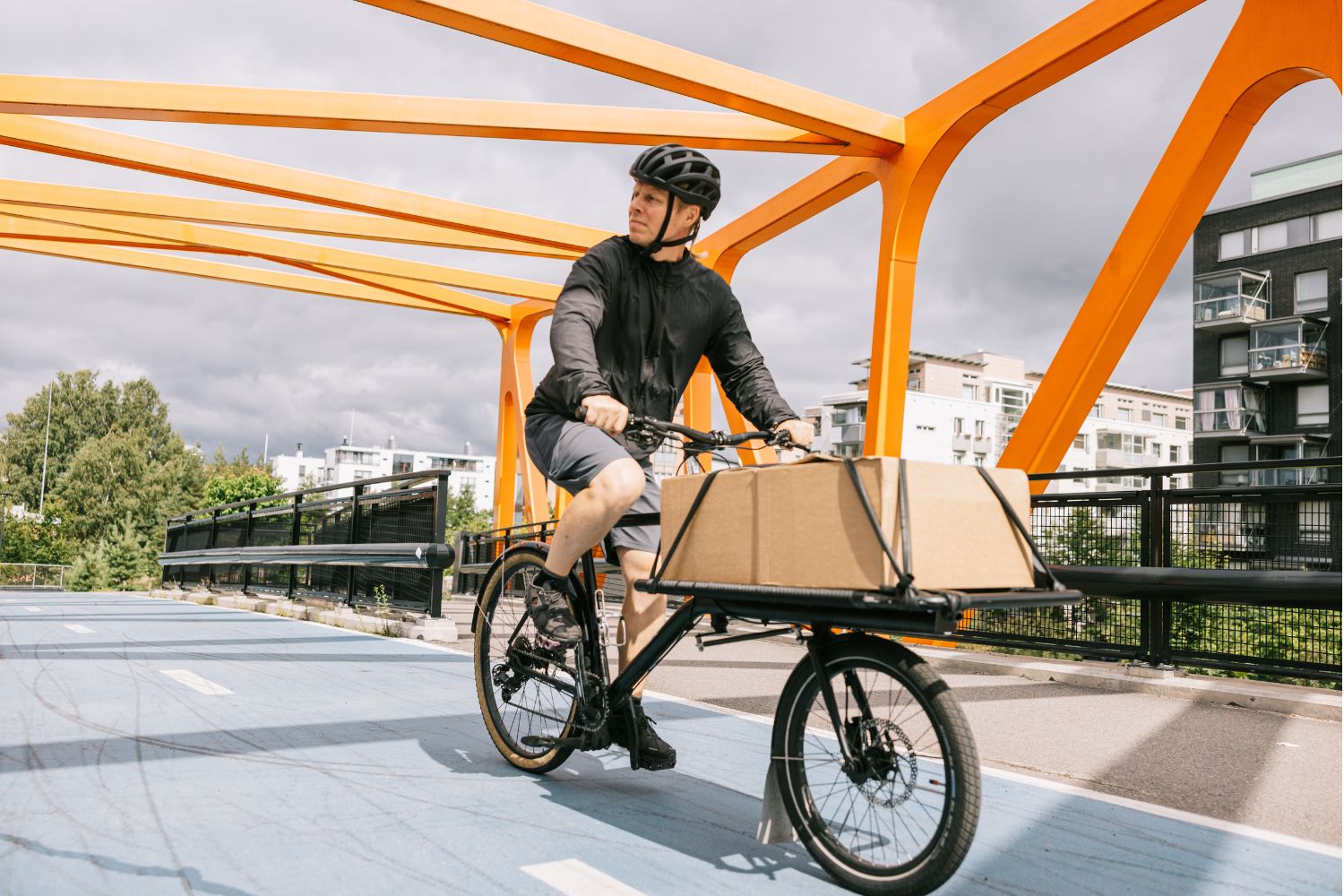 Front Load Cargo Bike Lifestyle Photo