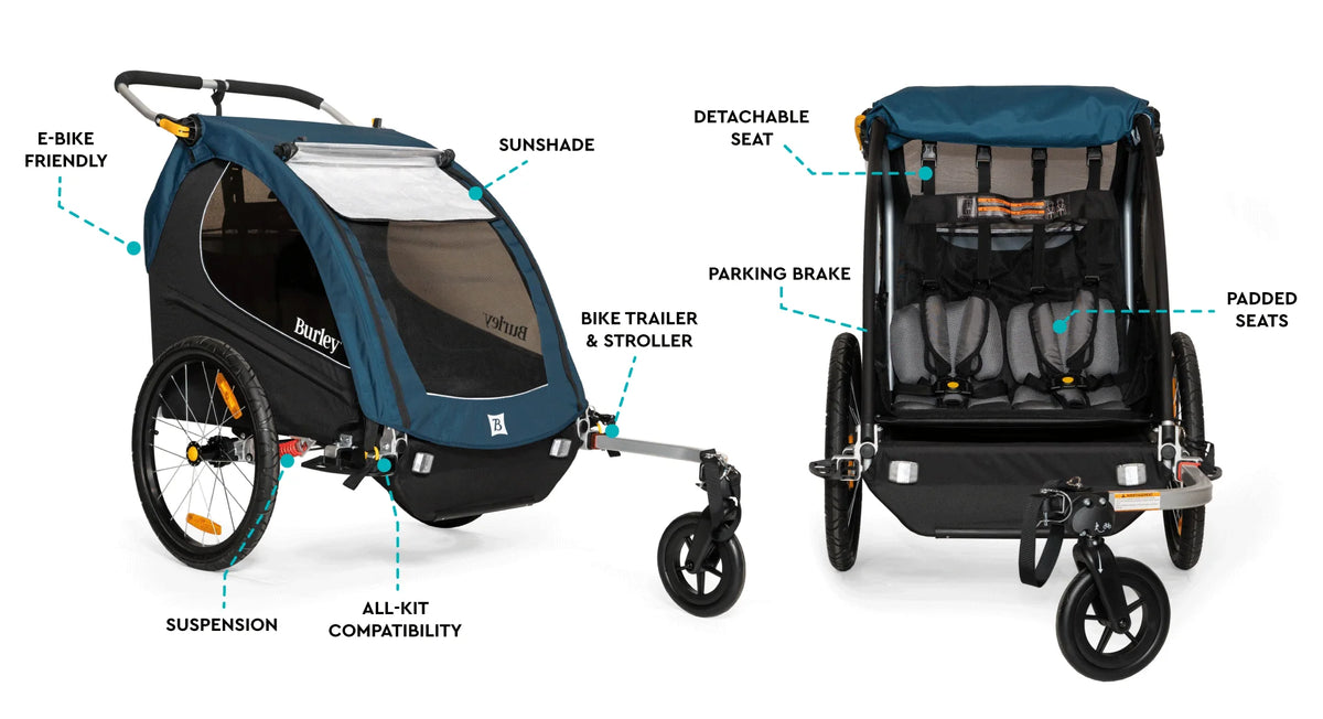 Burley Encore X Child Bike Trailer/Stroller - Cargo Commute & Carry